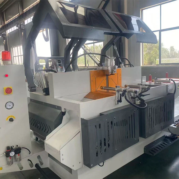 Gergaji Mitre Kepala Ganda Otomatis CNC untuk Pintu Jendela Aluminium